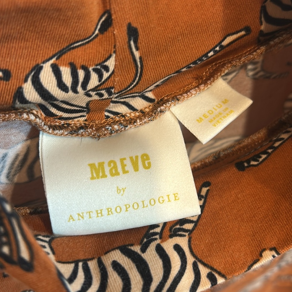Maeve / Anthropologie Zebra Mock Neck Top - Picture 5 of 6